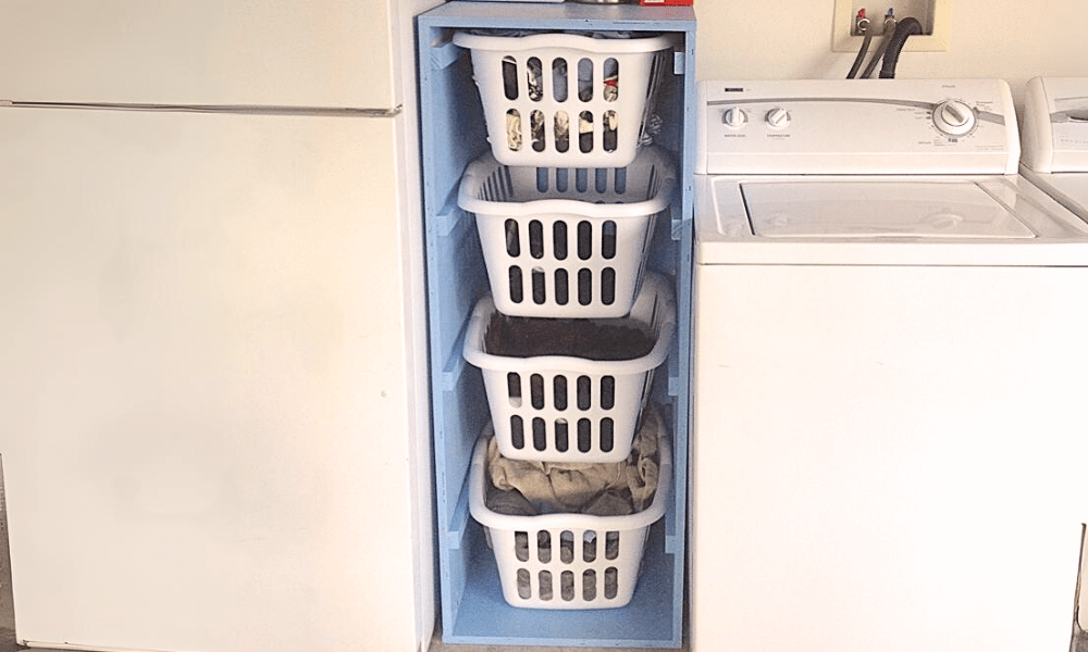 Laundry Basket Organizer Tower 4 Tall and Lengthwise Ana White
